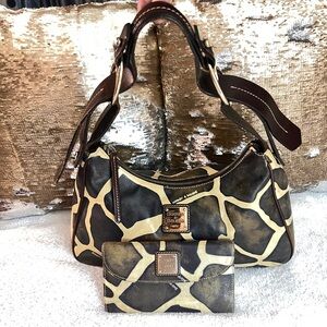 Dooney & Bourke Safari Print Shoulder Bag and Wallet - Brown and Cream